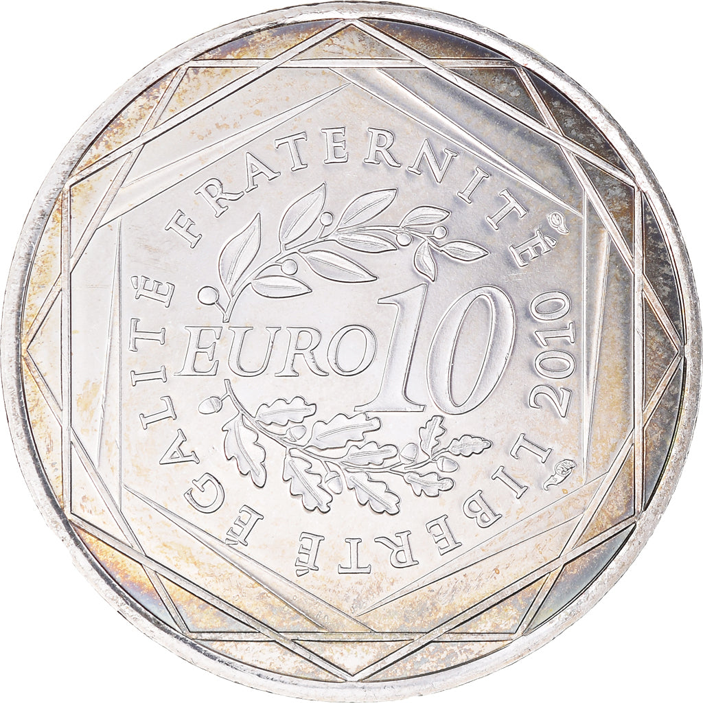 France, 10 Euro, Haute Normandie, 2010, Paris, MS(63), Silver, KM:1656
