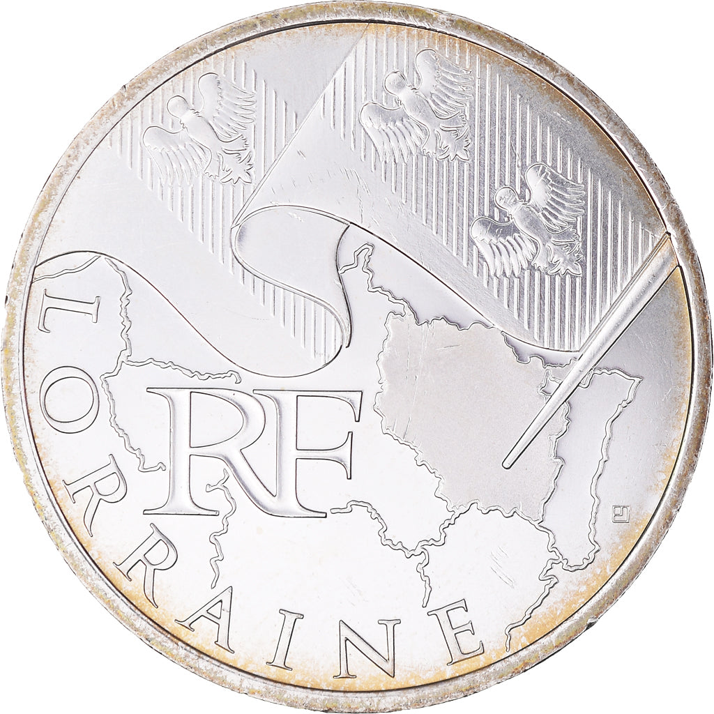 France, 10 Euro, Lorraine, 2010, MS(63), Silver
