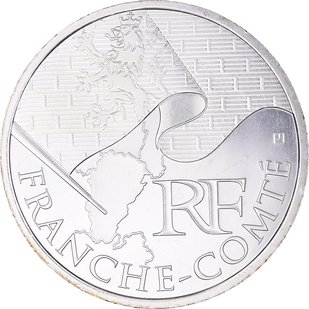 France, 10 Euro, Franche-Comté, 2010, Paris, AU(50-53), Silver, KM:1653