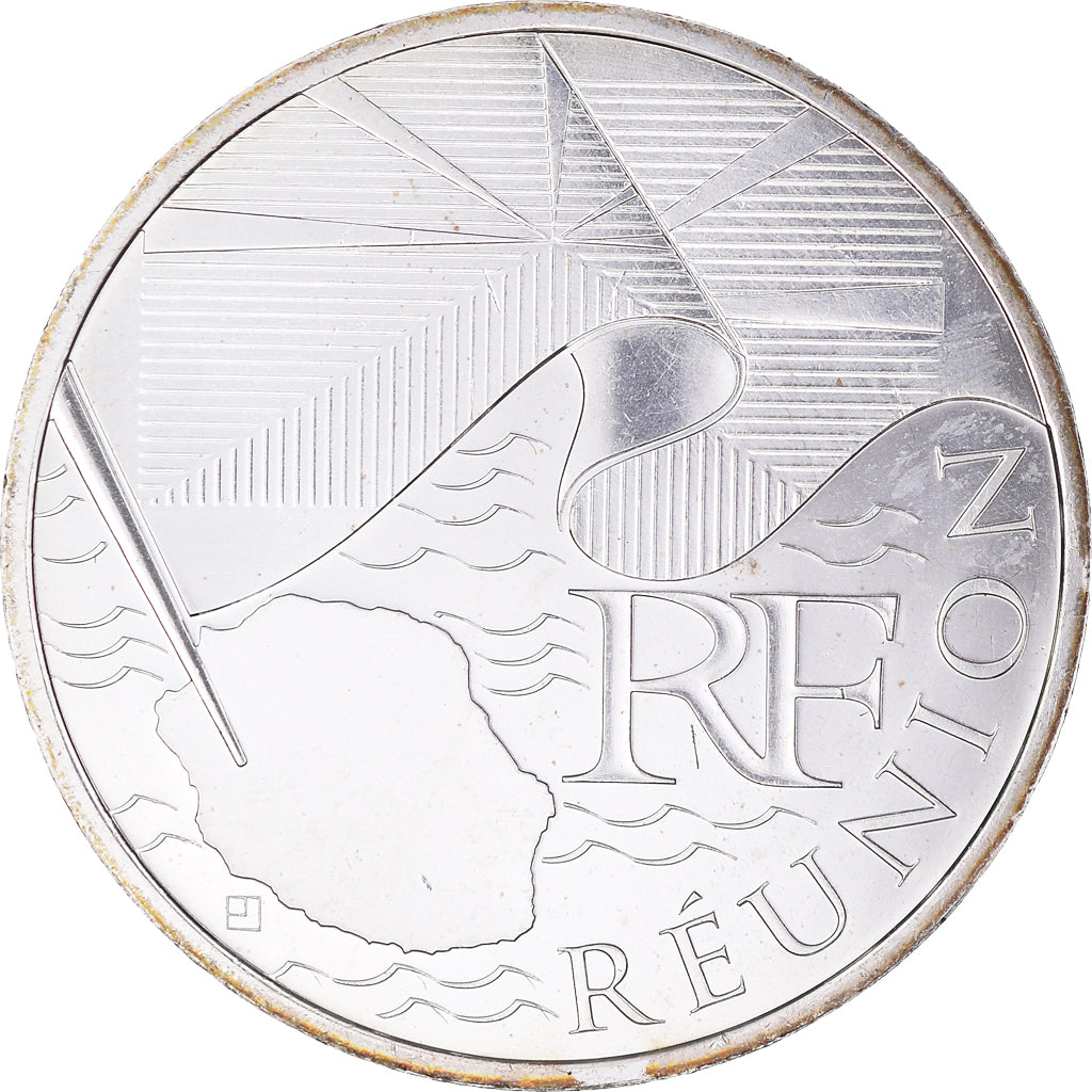 France, 10 Euro, Réunion, 2010, Paris, MS(63), Silver, KM:1669