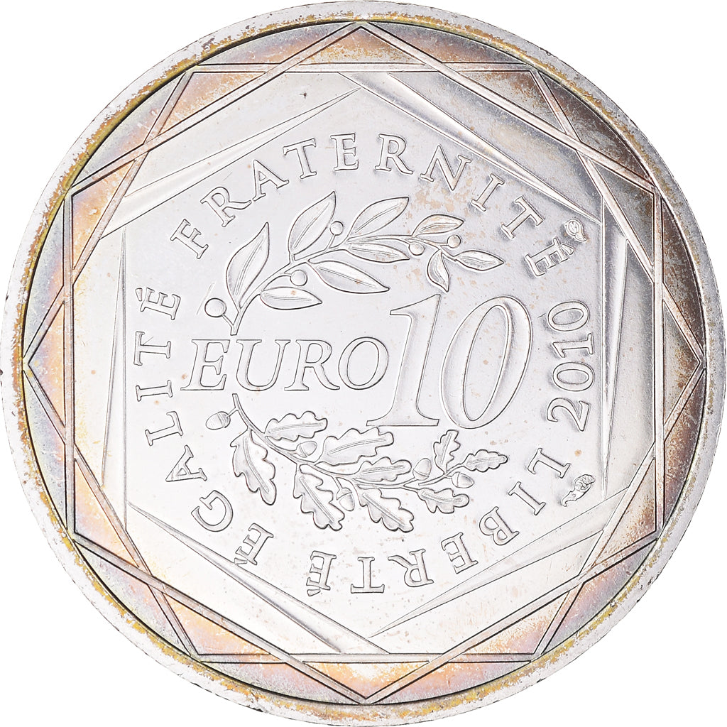 France, 10 Euro, Réunion, 2010, Paris, MS(63), Silver, KM:1669