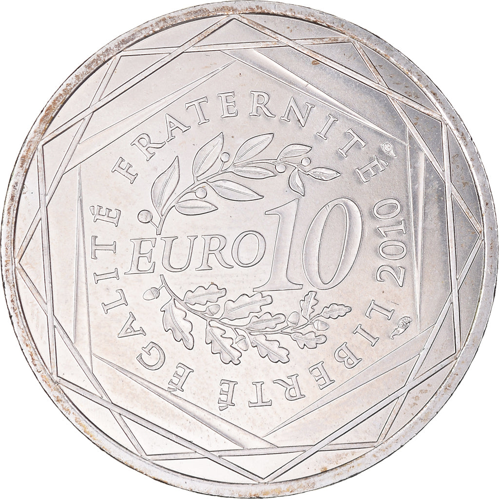 France, 10 Euro, 2010, Paris, MS(63), Silver, KM:1665