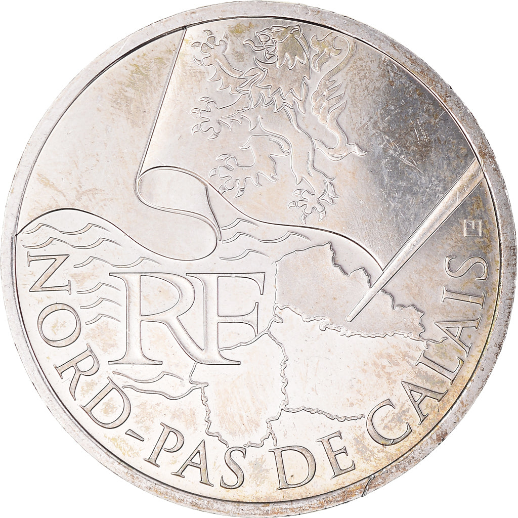 France, 10 Euro, 2010, Paris, Nord-Pas De Calais, SPL, Argent, Gadoury:EU399