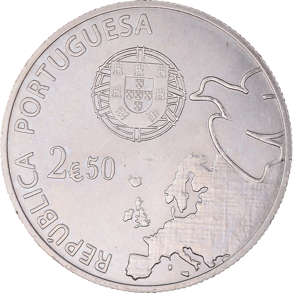 Portugal, 2-1/2 Euro, 2015, Anos de Paz na Europa, SS+, Cupronickel