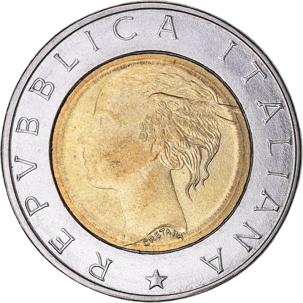 Coin, Italy, 500 Lire, 1993, Rome, AU(50-53), Bi-Metallic, KM:160