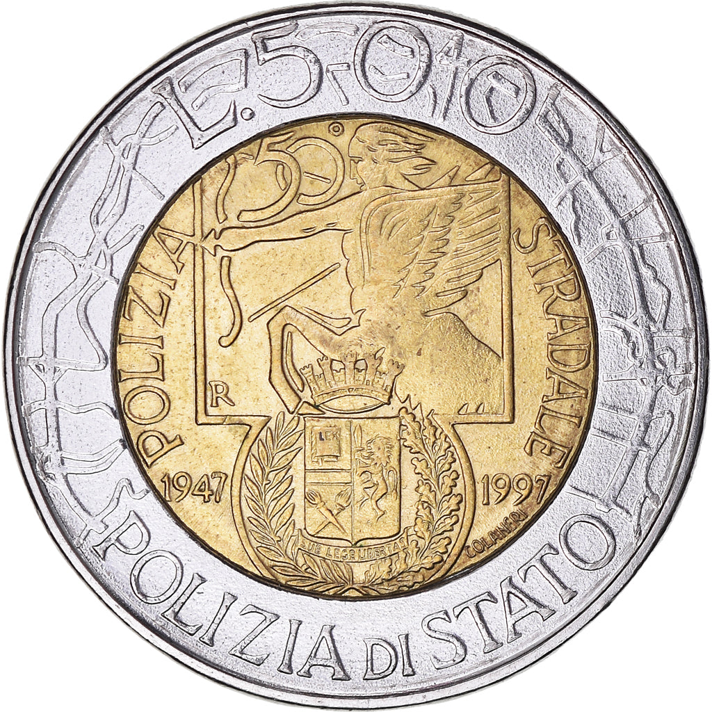 Coin, Italy, 500 Lire, 1997, Rome, AU(50-53), Bi-Metallic, KM:187