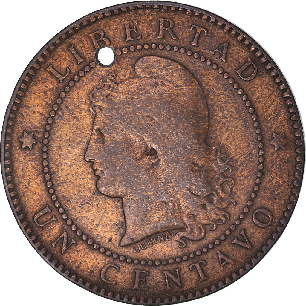 Munten, Argentinië, Centavo, 1884, FR, Bronzen, KM:32
