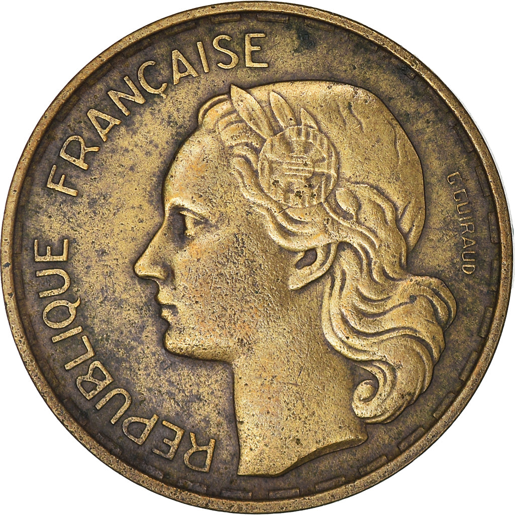Moneta, Francia, Guiraud, 20 Francs, 1953, Beaumont - Le Roger, MB+