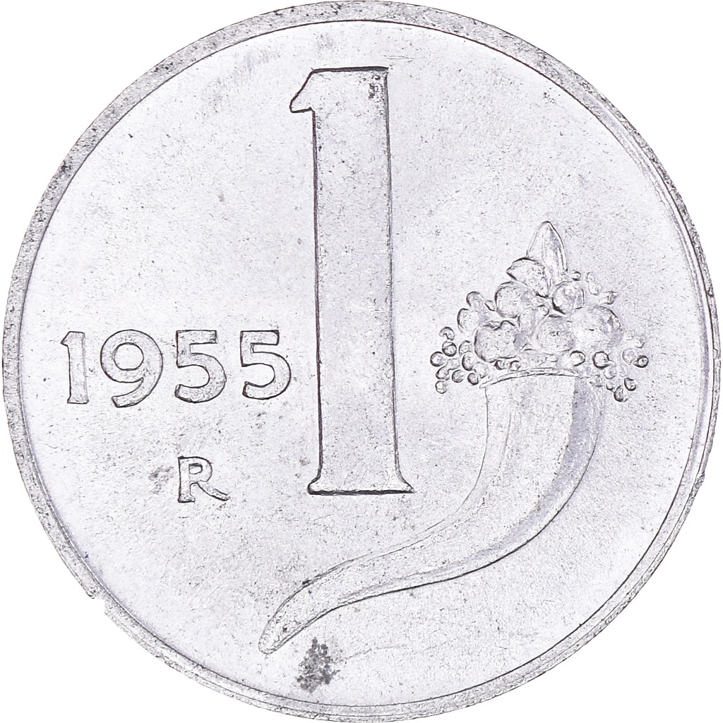 Moneta, Włochy, Lira, 1955, Rome, EF(40-45), Aluminium, KM:91