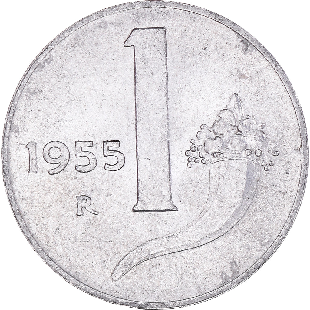 Moneta, Italia, Lira, 1955, Rome, MB+, Alluminio, KM:91