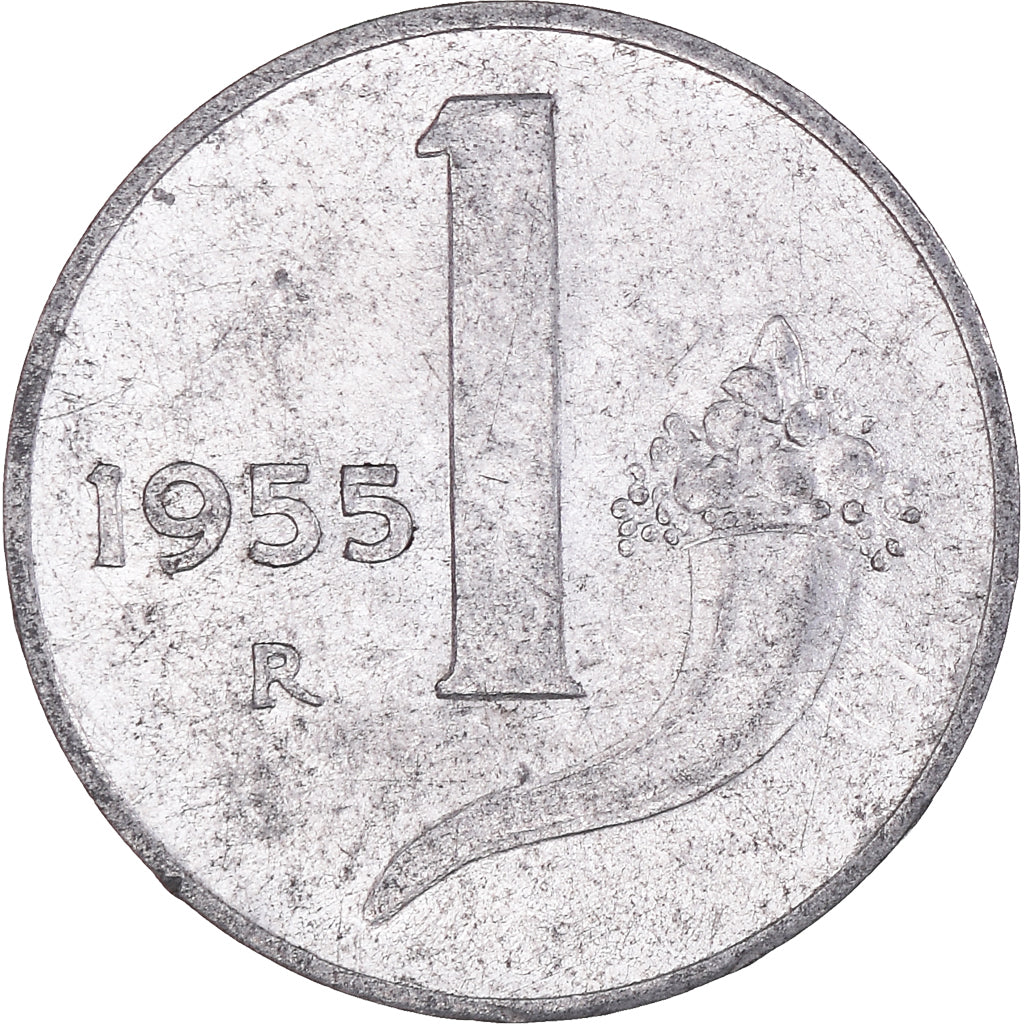 Moneta, Włochy, Lira, 1955, Rome, VF(20-25), Aluminium, KM:91