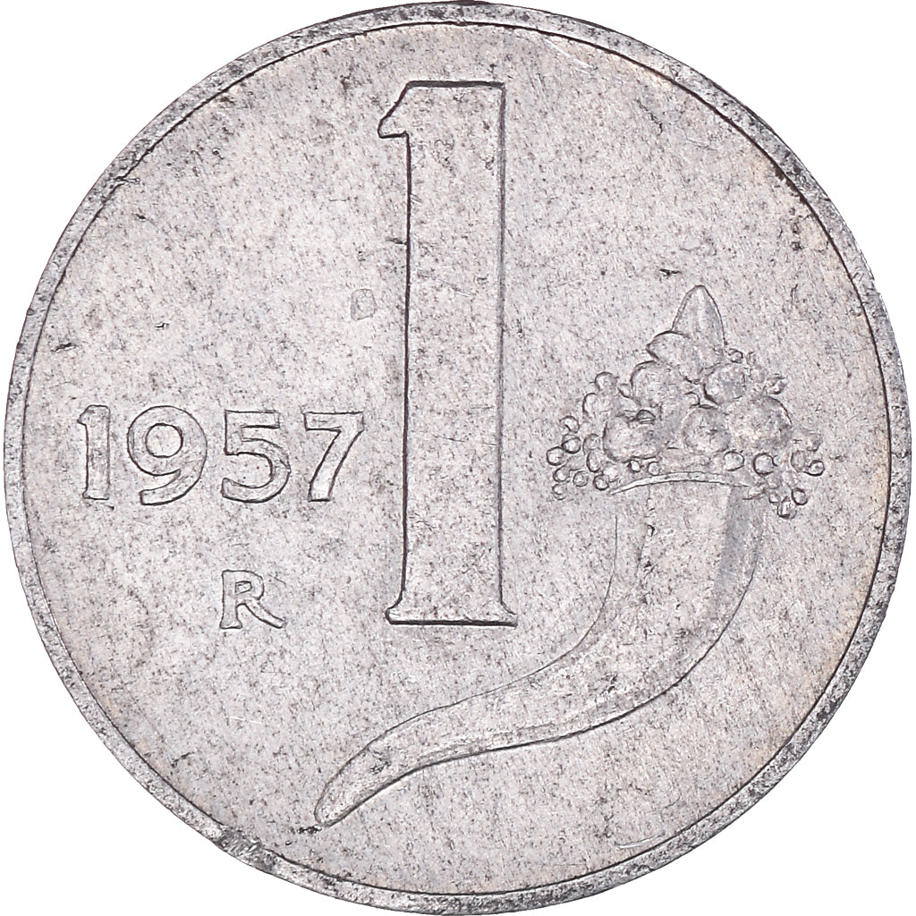 Munten, Italië, Lira, 1957, Rome, FR, Aluminium, KM:91