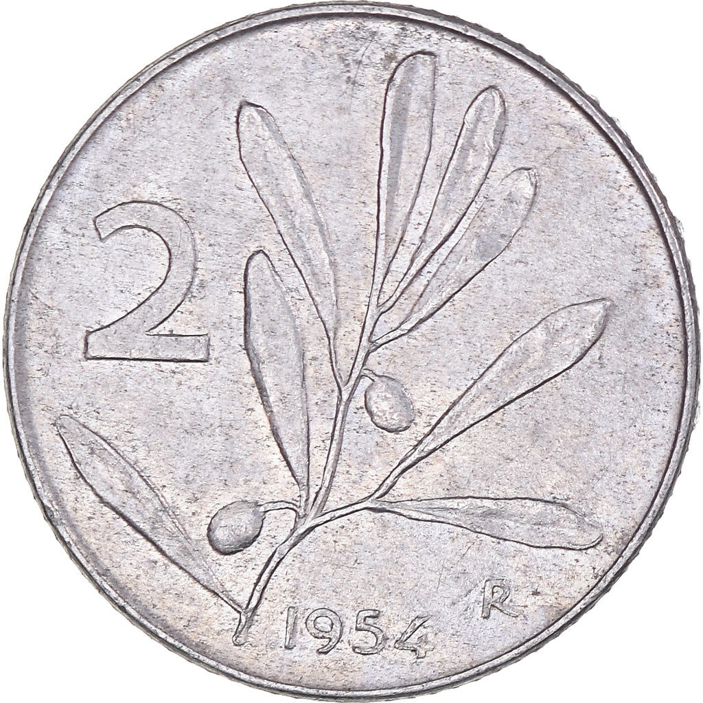 Moneta, Italia, 2 Lire, 1954, Rome, BB, Alluminio, KM:91