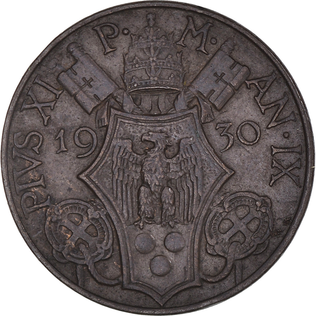 Coin, VATICAN CITY, Pius XI, 5 Centesimi, 1930, AU(50-53), Bronze, KM:1