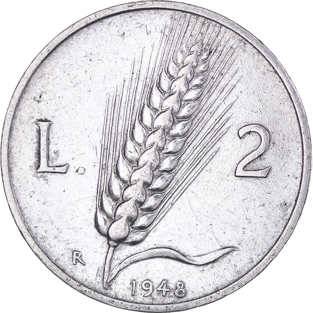Moneta, Włochy, 2 Lire, 1948, Rome, EF(40-45), Aluminium, KM:88