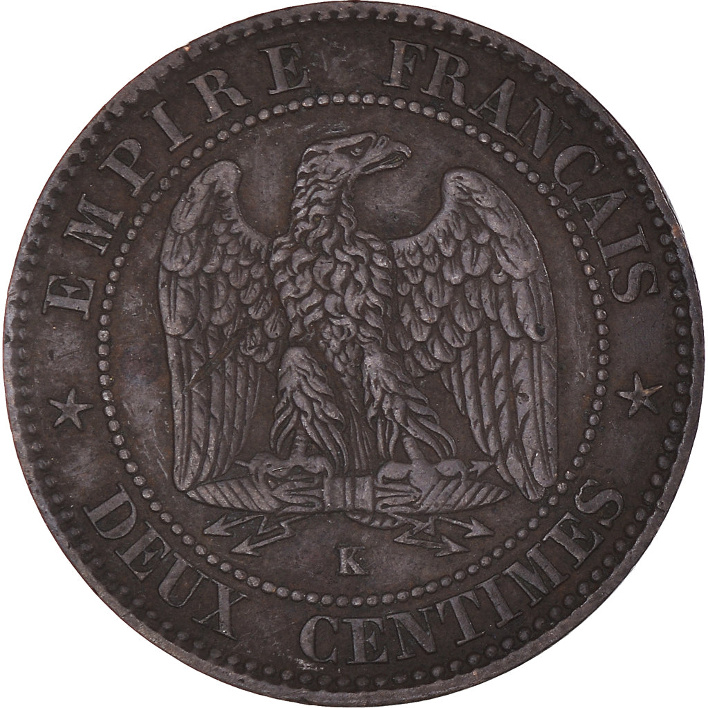 Monnaie, France, Napoleon III, Napoléon III, 2 Centimes, 1855, Bordeaux, TB