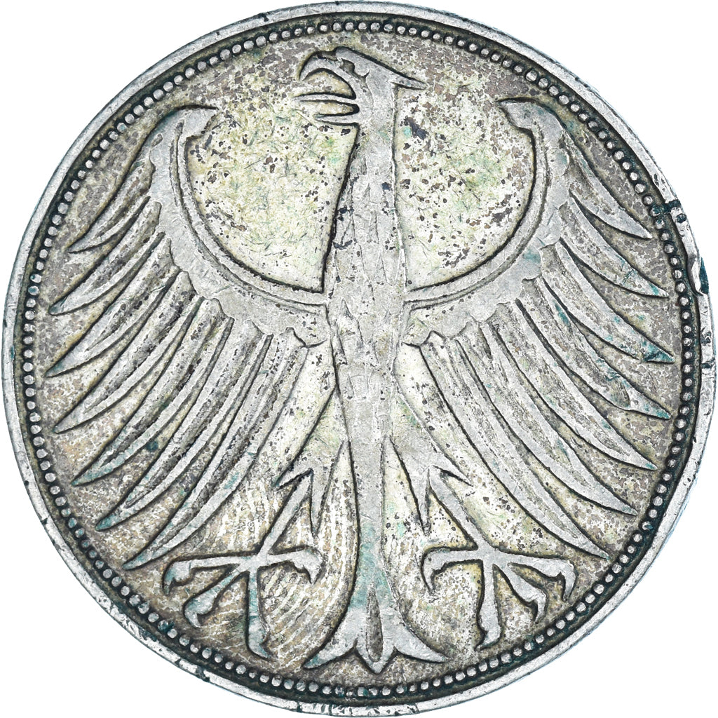 Münze, Bundesrepublik Deutschland, 5 Mark, 1951, Karlsruhe, S+, Silber