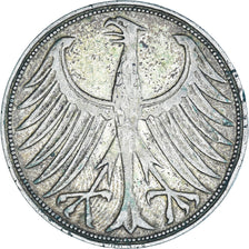 Münze, Bundesrepublik Deutschland, 5 Mark, 1951, Karlsruhe, S+, Silber
