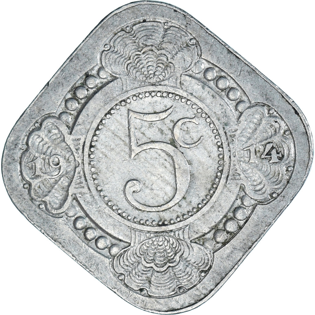 Coin, Netherlands, 5 Cents, 1914, EF(40-45), Copper-nickel, KM:153