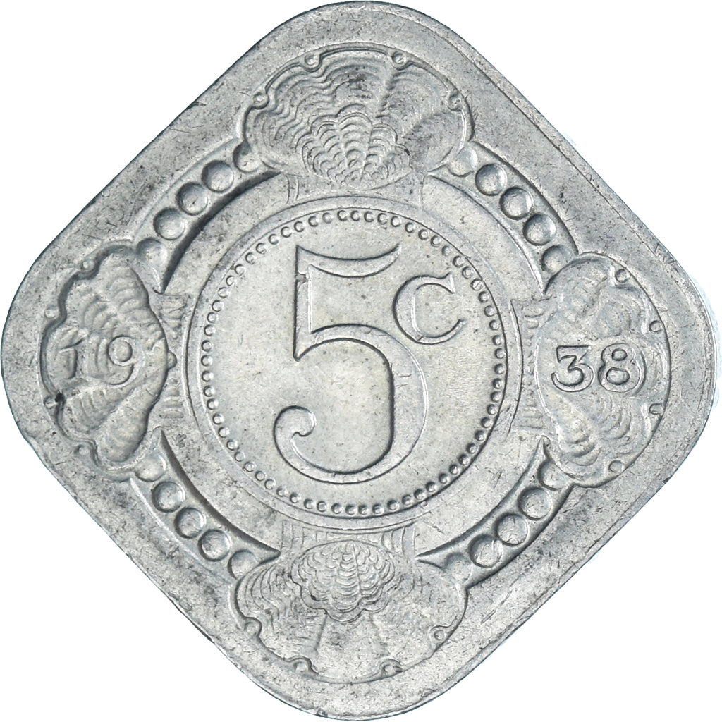 Coin, Netherlands, 5 Cents, 1938, EF(40-45), Copper-nickel, KM:153