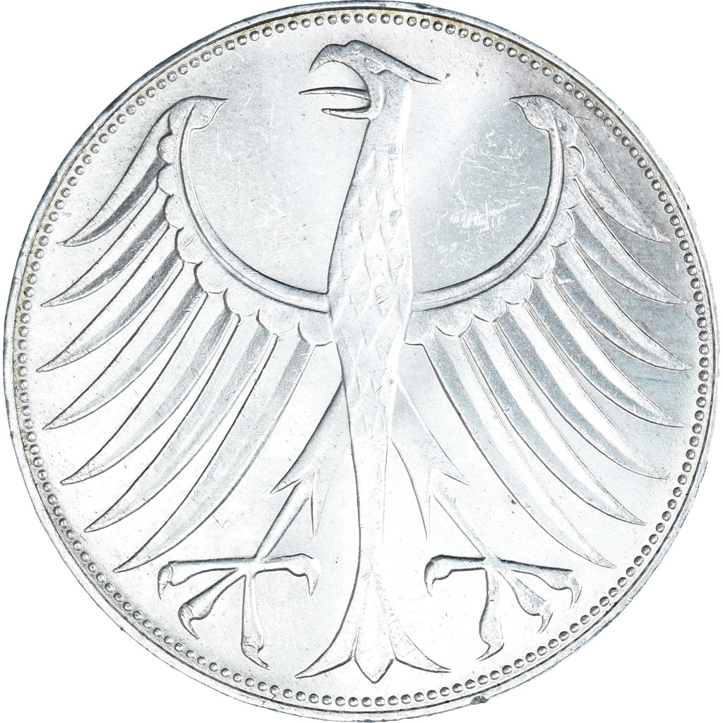 Coin, GERMANY - FEDERAL REPUBLIC, 5 Mark, 1971, Karlsruhe, AU(50-53), Silver