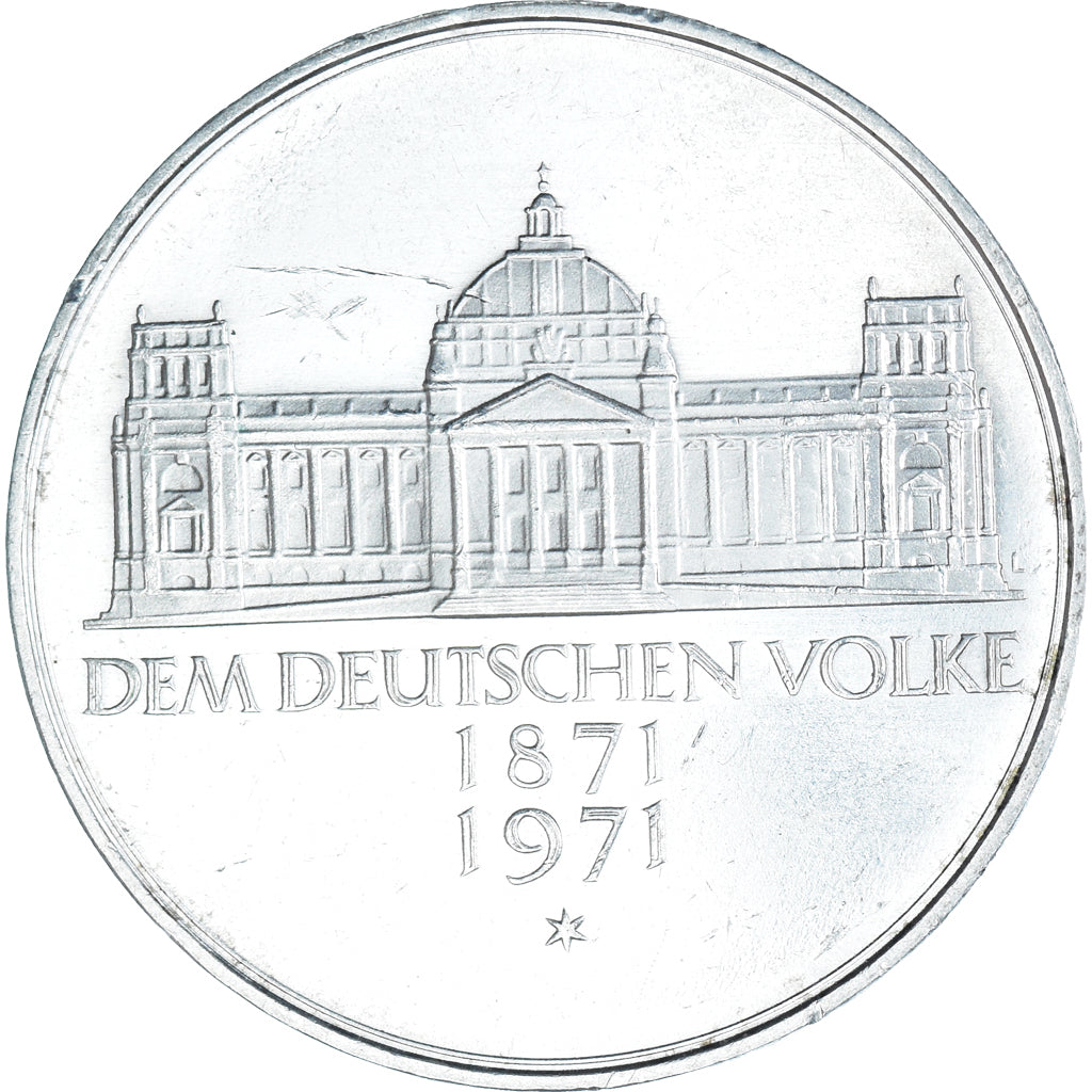 Coin, GERMANY - FEDERAL REPUBLIC, 5 Mark, 1971, Karlsruhe, Germany, Foundation