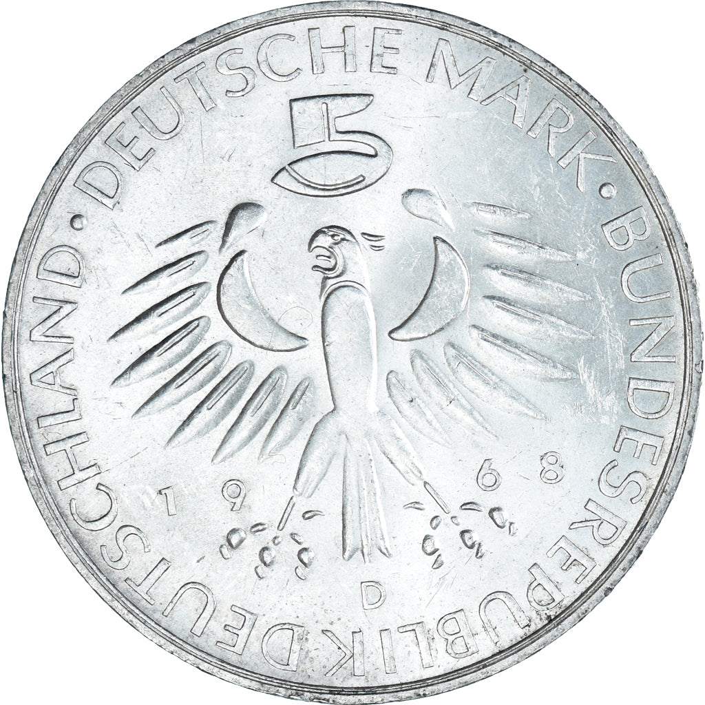 Coin, GERMANY - FEDERAL REPUBLIC, 5 Mark, 1968, Munich, Germany, 150th