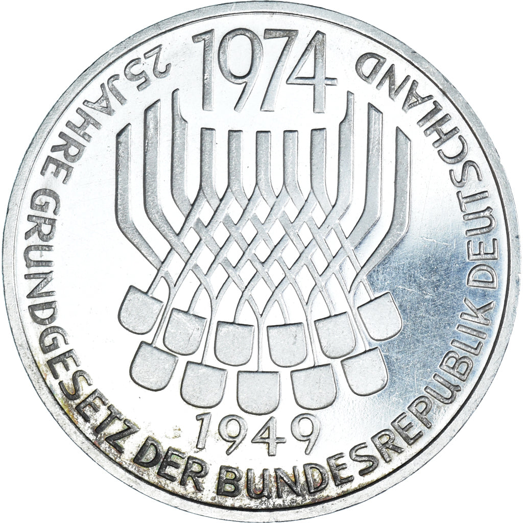 Coin, GERMANY - FEDERAL REPUBLIC, 5 Mark, 1974, Stuttgart, Germany, BE, MS(63)