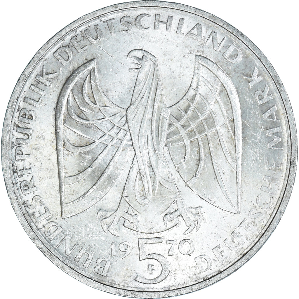 Coin, GERMANY - FEDERAL REPUBLIC, 5 Mark, 1970, Stuttgart, Germany, 200th