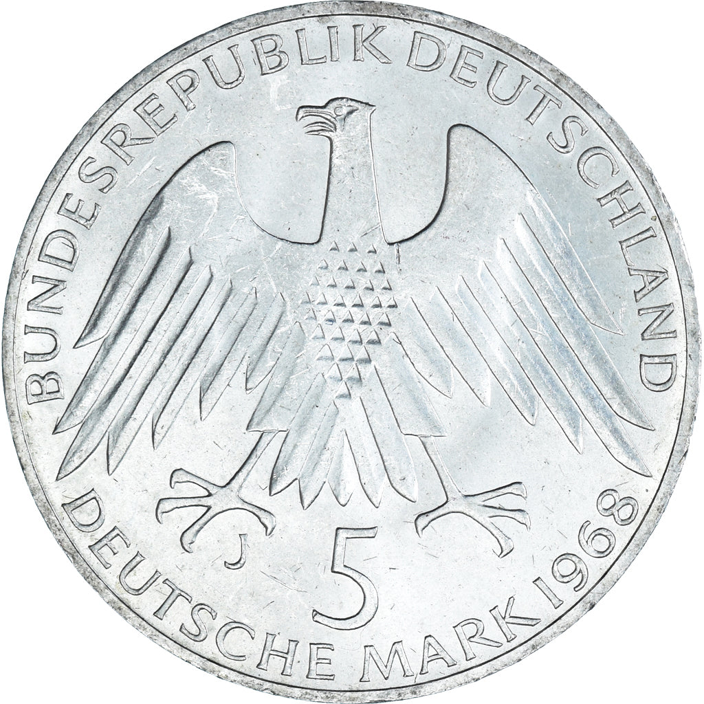 Coin, GERMANY - FEDERAL REPUBLIC, 5 Mark, 1968, Hamburg, Germany, AU(50-53)