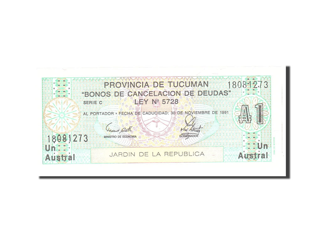 Banknote, Argentina, 1 Austral, Undated, Undated, KM:S2711b, UNC(65-70)