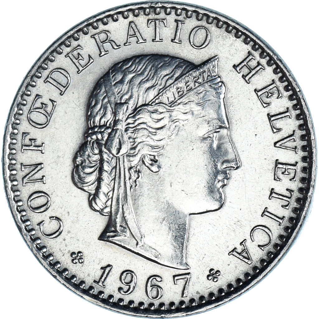 Moneta, Svizzera, 20 Rappen, 1967, Bern, SPL, Rame-nichel, KM:29a