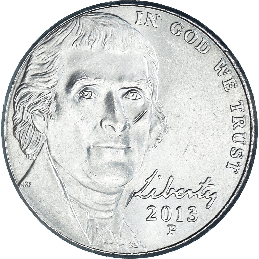 Monnaie, États-Unis, Jefferson large facing portrait - Enhanced Monticello