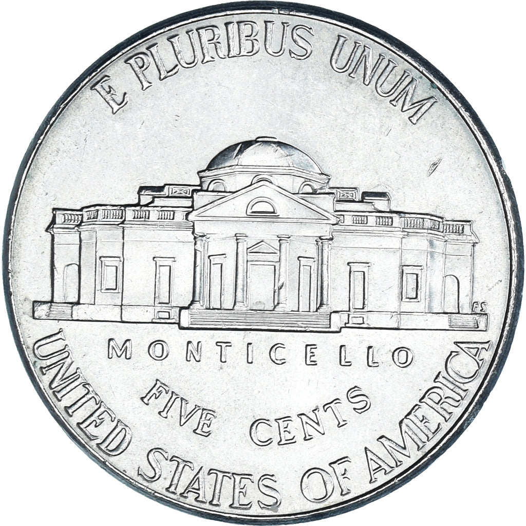 Monnaie, États-Unis, Jefferson large facing portrait - Enhanced Monticello