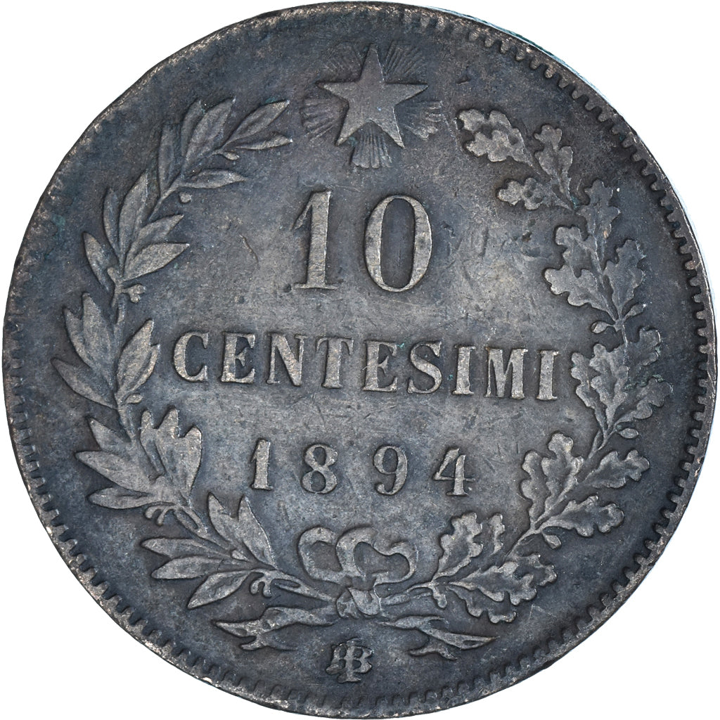 Munten, Italië, Umberto I, 10 Centesimi, 1894, Rome, FR+, Koper, KM:27.1