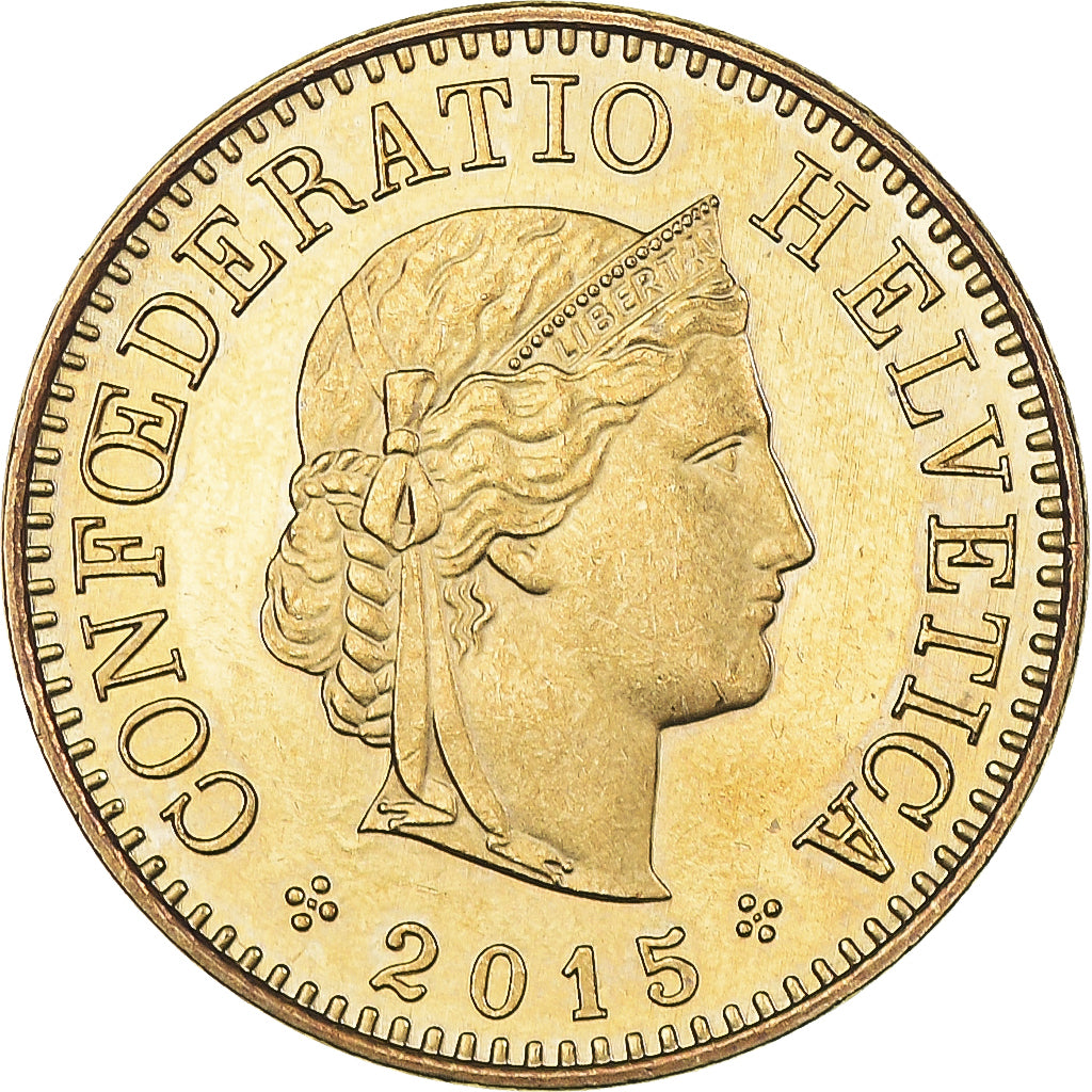 Munten, Zwitserland, 5 Rappen, 2015, BE, ZF+, Aluminium-Bronze, KM:26c