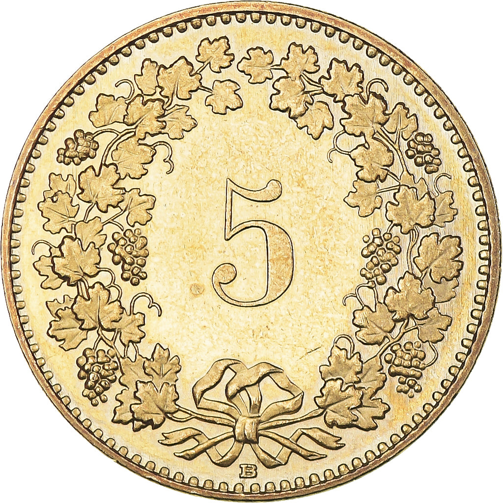 Munten, Zwitserland, 5 Rappen, 2015, BE, ZF+, Aluminium-Bronze, KM:26c