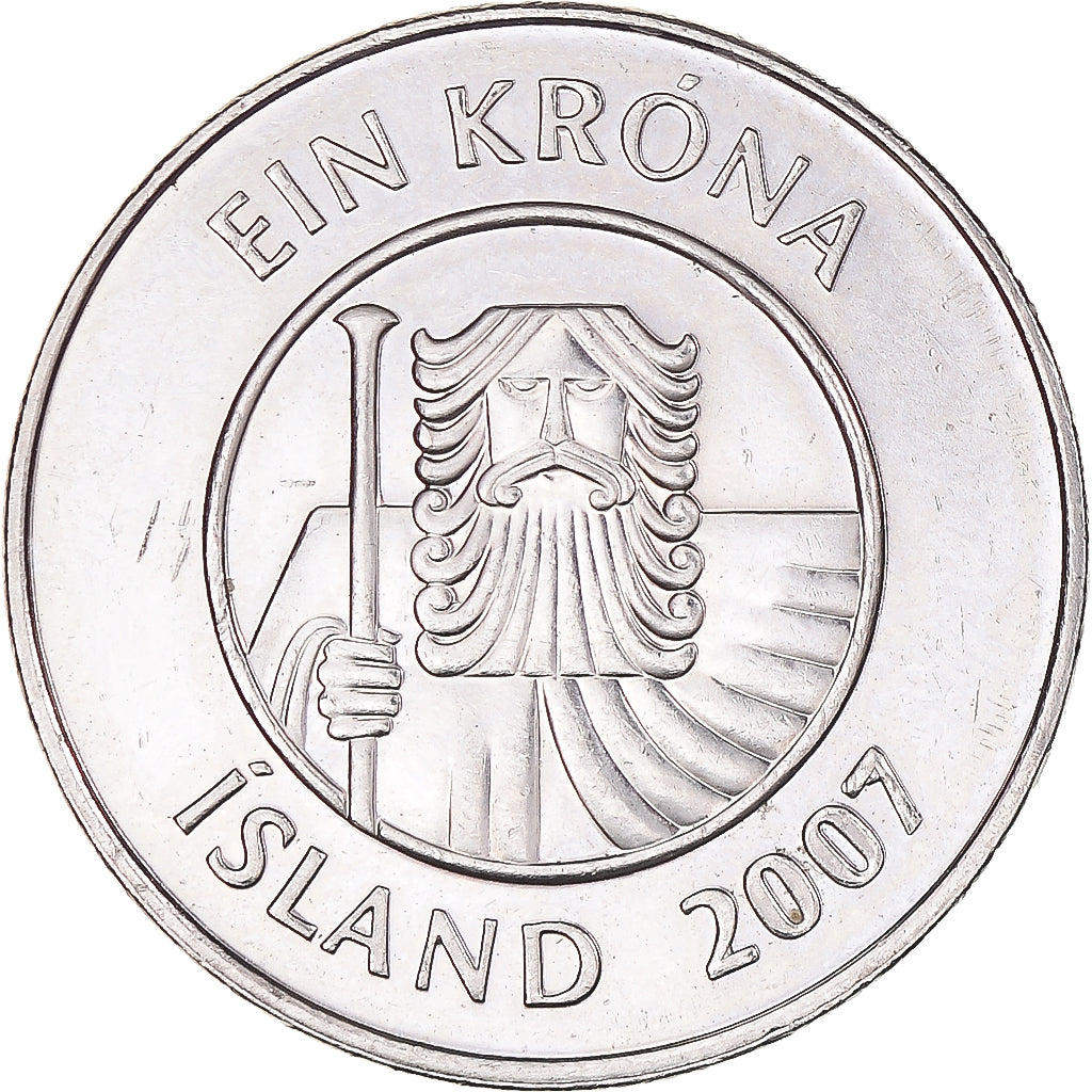 Moneda, Islandia, Krona, 2007, MBC, Níquel, KM:27A