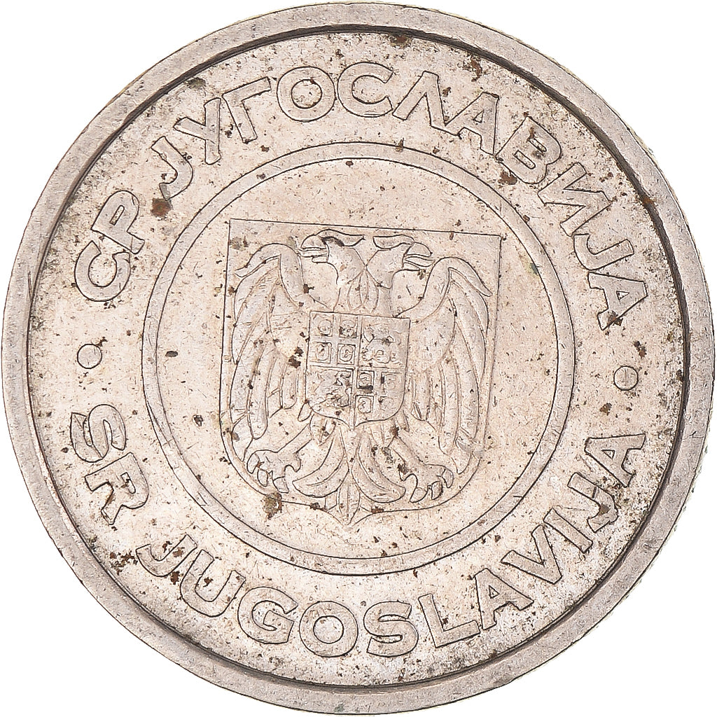 Moneta, Jugosławia, 2 Dinara, 2000, Belgrade, EF(40-45), Miedź-Nikiel-Cynk
