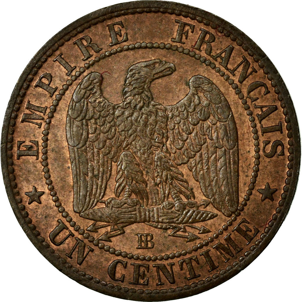 Moneta, Francia, Napoleon III, Napoléon III, Centime, 1854, Strasbourg, SPL