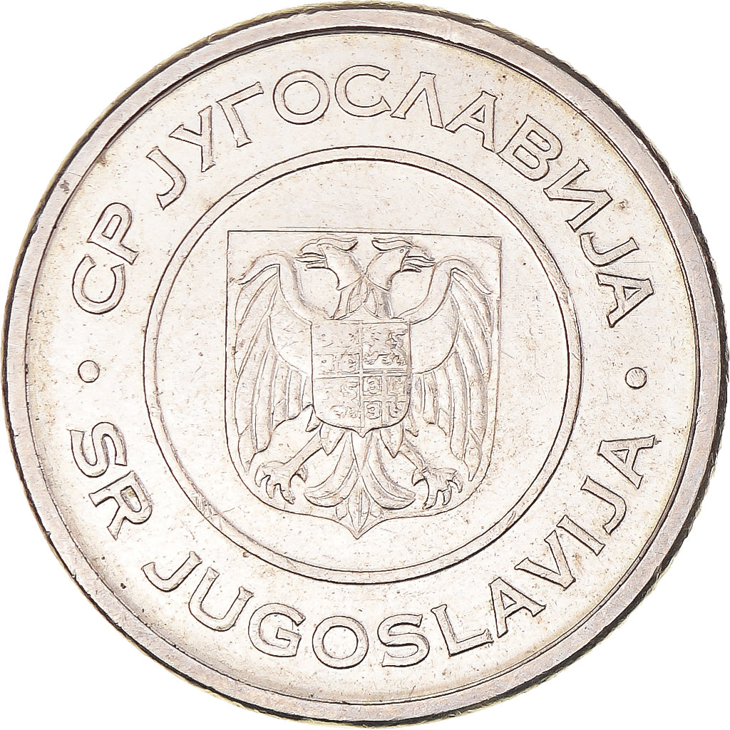 Moneta, Iugoslavia, Dinar, 2002, Belgrade, BB+, Rame-nichel-zinco, KM:180