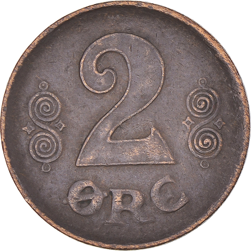 Moneta, Dania, Christian X, 2 Öre, 1920, Copenhagen, EF(40-45), Brązowy