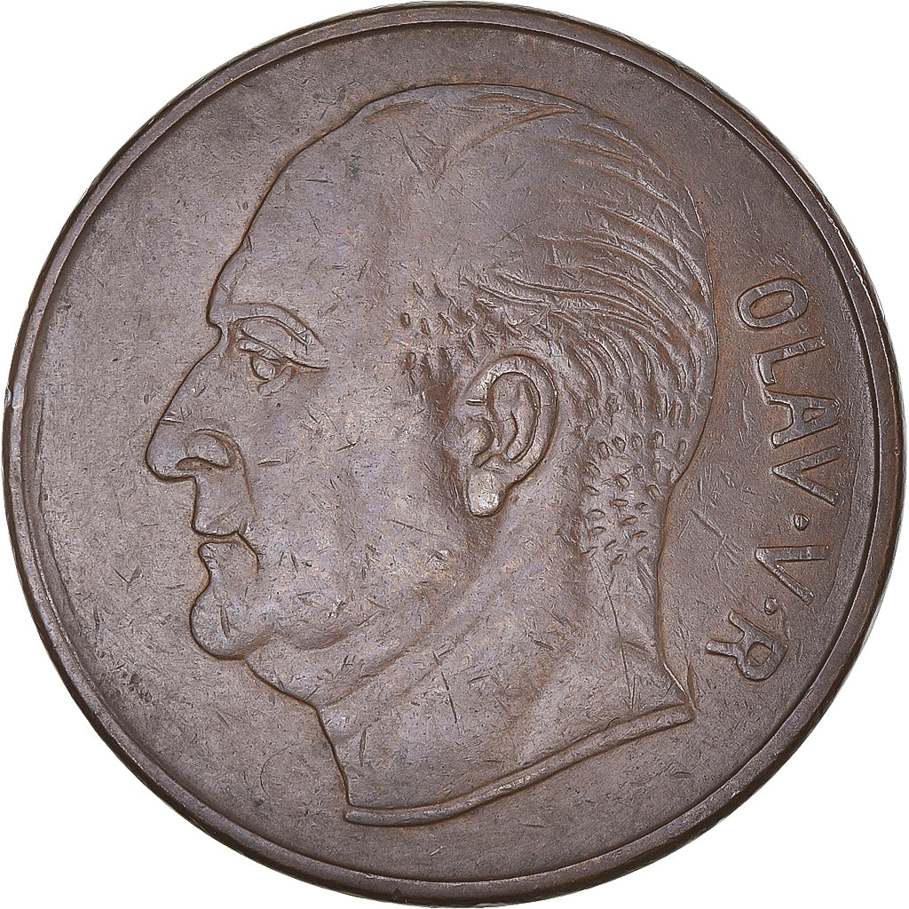 Moneta, Norvegia, Olav V, 5 Öre, 1958, BB, Bronzo, KM:405