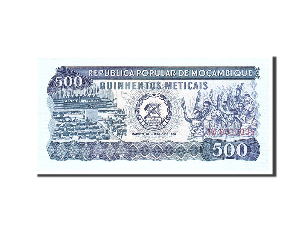 Banknote, Mozambique, 500 Meticais, 1980, 1980-06-16, KM:127, UNC(65-70)