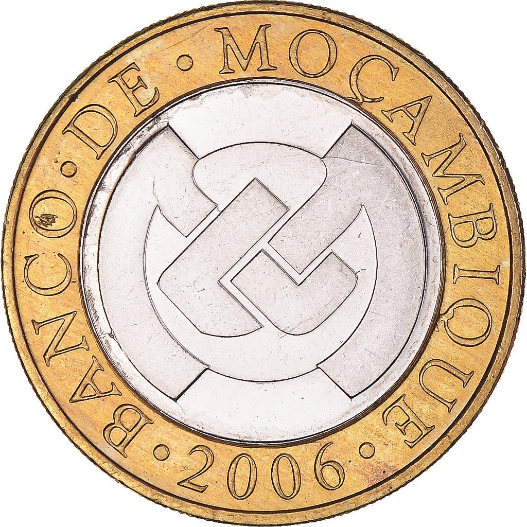 Moneda, Mozambique, 10 Meticais, 2006, MBC+, Bimetálico, KM:140