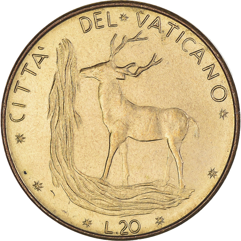 Coin, VATICAN CITY, Paul VI, 20 Lire, 1970, MS(63), Aluminum-Bronze, KM:120