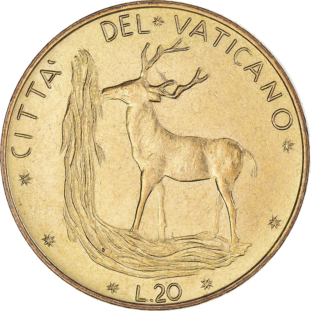 Coin, VATICAN CITY, Paul VI, 20 Lire, 1972, MS(63), Aluminum-Bronze, KM:120