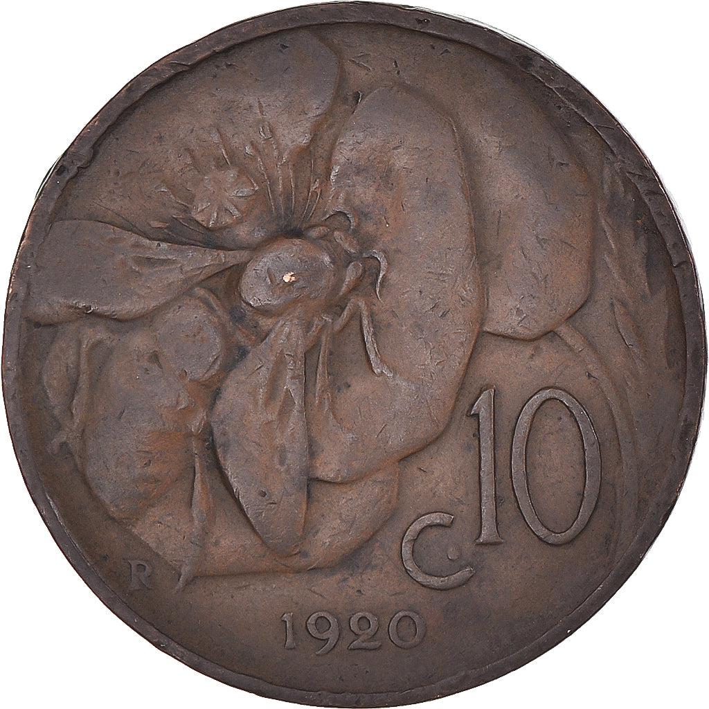 Monnaie, Italie, Vittorio Emanuele III, 10 Centesimi, 1920, Rome, TTB, Bronze