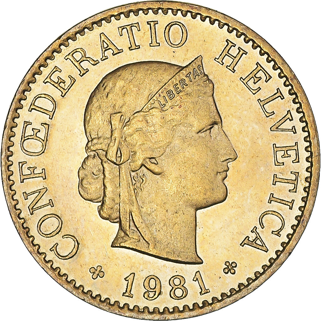 Moneta, Svizzera, 5 Rappen, 1981, Bern, SPL+, Nichel, KM:26c