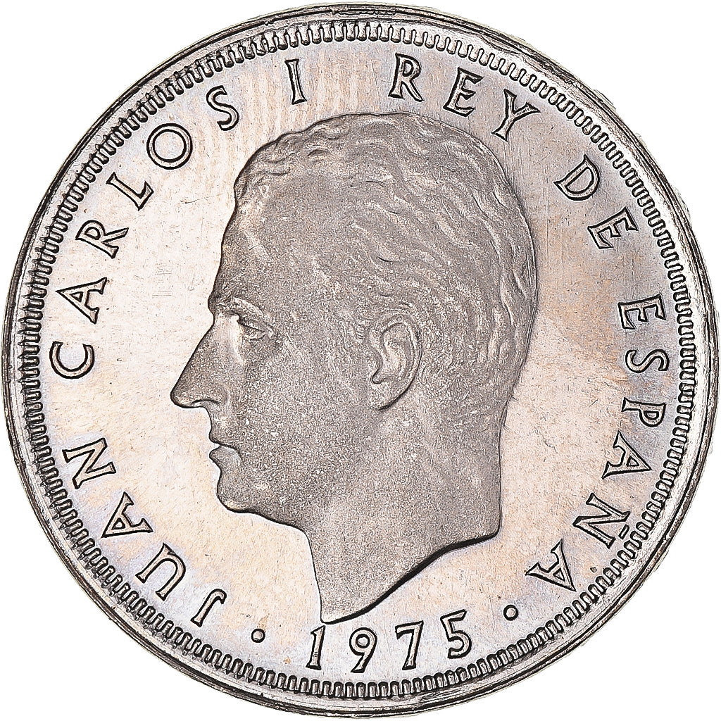 Moeda, Espanha, Juan Carlos I, 25 Pesetas, 1975 (77), BE, MS(63), Cobre-níquel